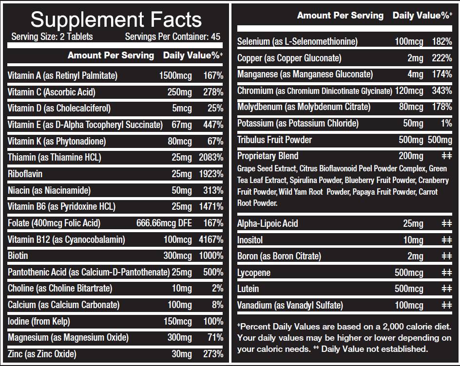 Compresse multivitaminiche 90 compresse