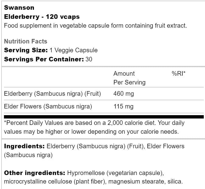 ALDERBERRY 575 Mg 60 Capsule