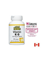 Vitamina K2 120 mcg e D3 1000 UI, 60 capsule molli <tc>Natural Factors</tc>