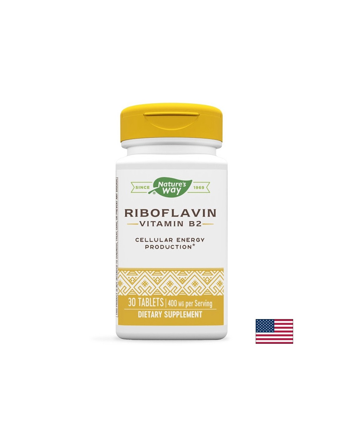 Vitamina B2 (riboflavina) - Energia cellulare, tono e vista, 400 mg, 30 compresse