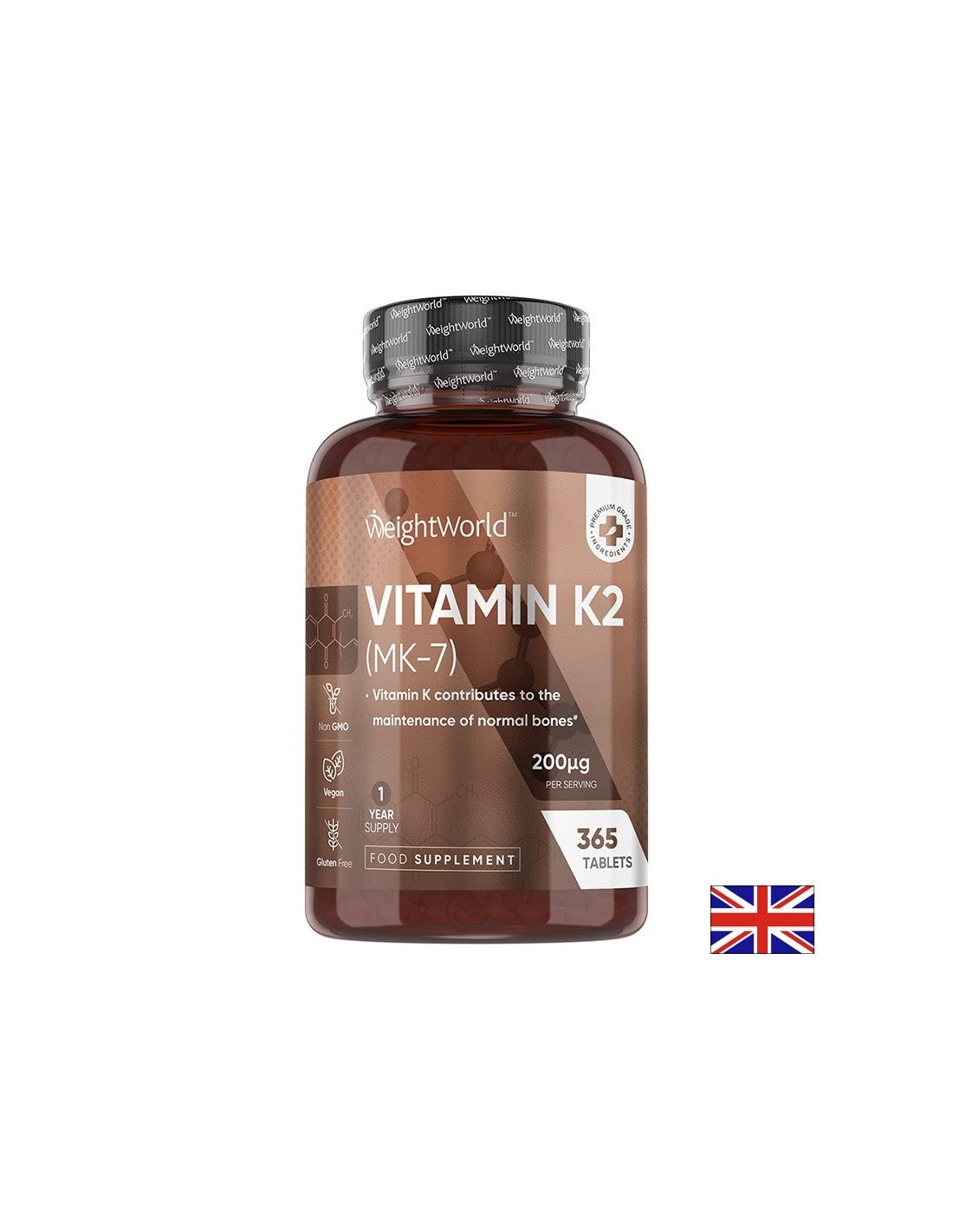 Ossa e sistema cardiovascolare - Vitamina K2 (MK-7), 200 µg x 365 compresse