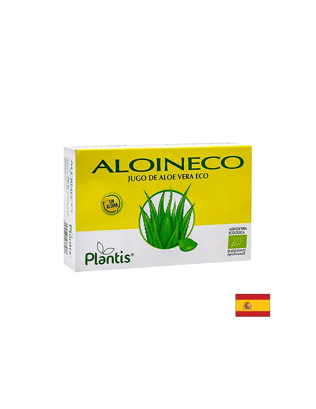 Succo di aloe vera biologico (senza aloina) - Aloin Eco Zumo de Aloe Vera Eco /Sin Aloina/ Plantis®, 20 fiale