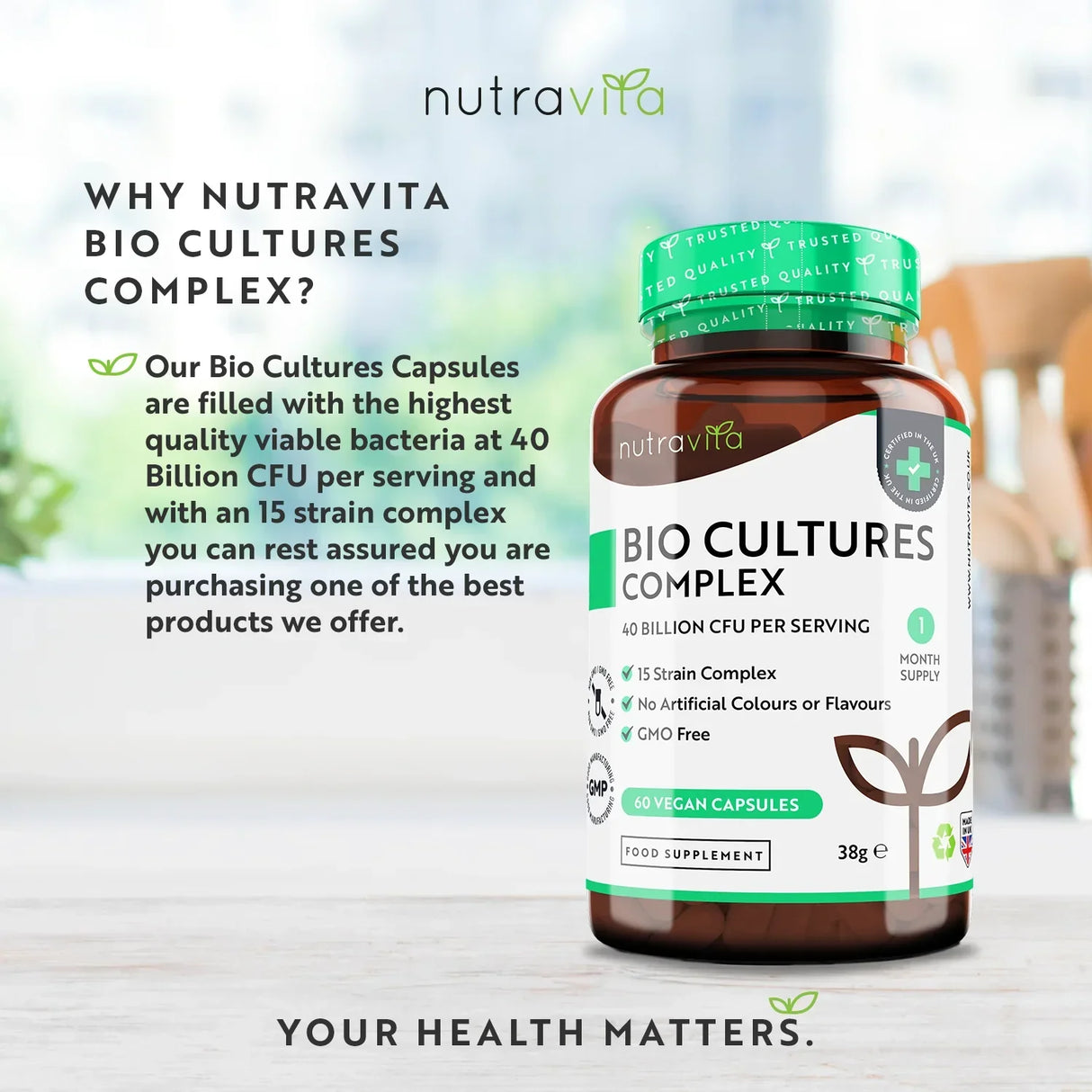 Probiotico 20 miliardi di CFU 15 ceppi /60 capsule, 60 dosi/ <tc>Nutravita</tc>