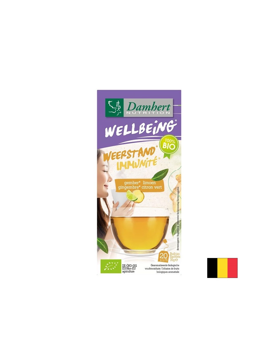 Tè immunitario con zenzero e lime BIO, 20 sacchetti filtro