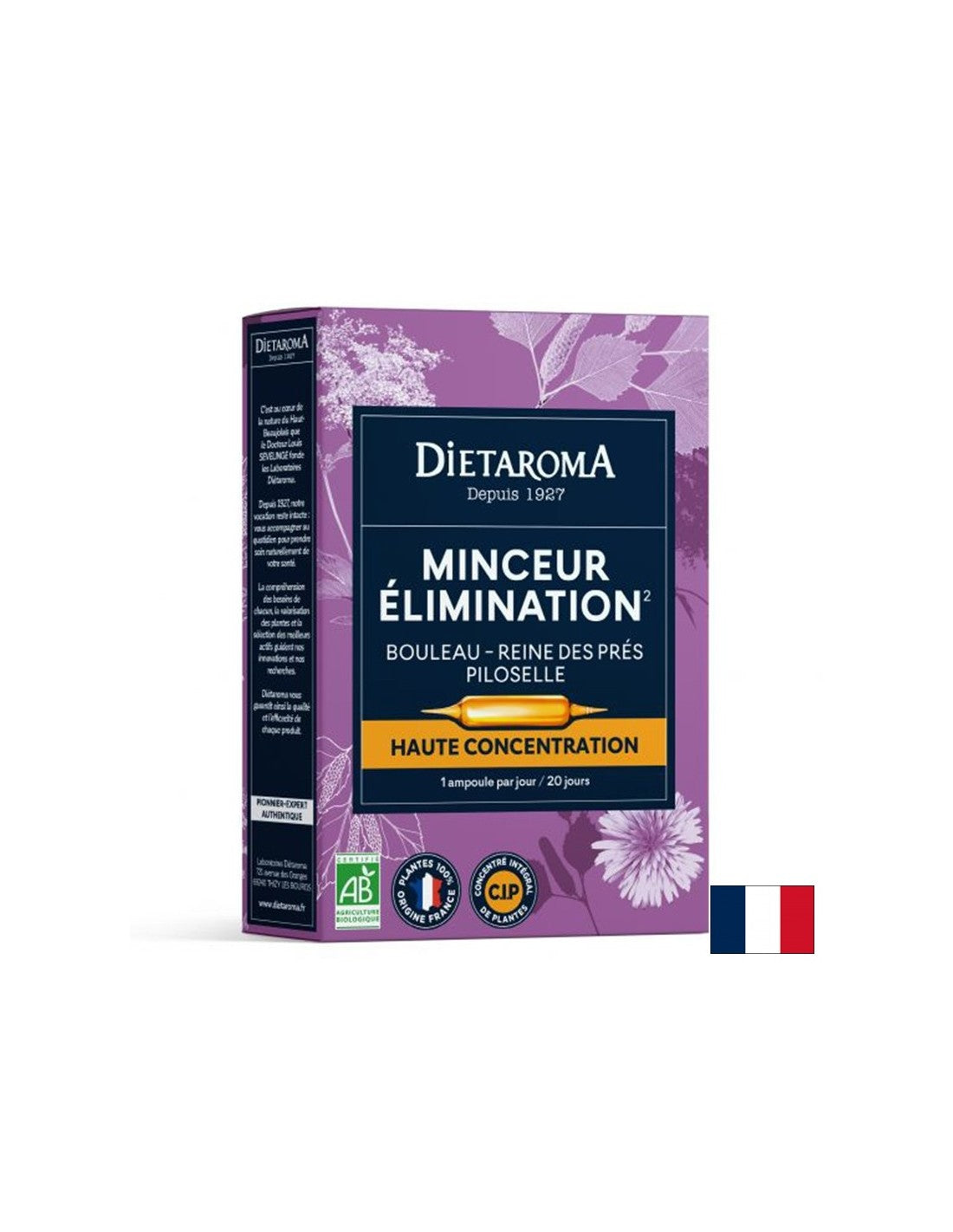 Formula a base di erbe per dimagrire (con betulla, calendula palustre e orecchie di topo), 20 fiale da bere