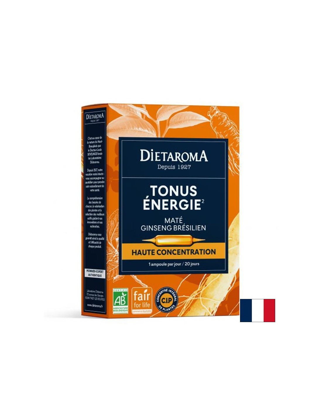 Tono ed energia (con yerba mate, ginseng brasiliano), 20 fiale da bere