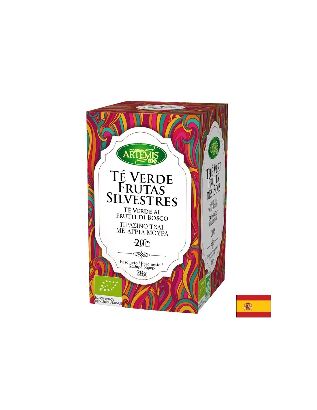 Tè verde aromatizzato al lampone, BIO, 20 bustine filtro