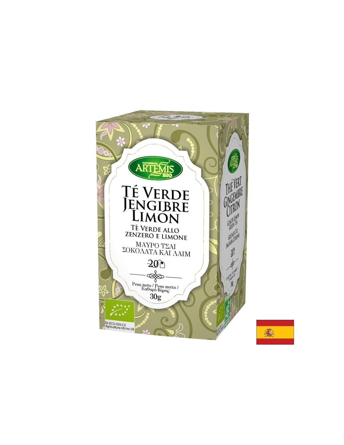 Tè verde allo zenzero e limone, BIO, 20 sacchetti filtro