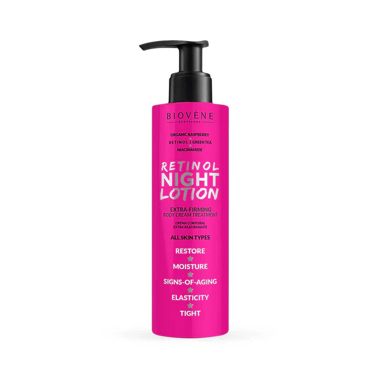 Lozione corpo notte al retinolo con effetto extra rassodante e lampone 200 ml