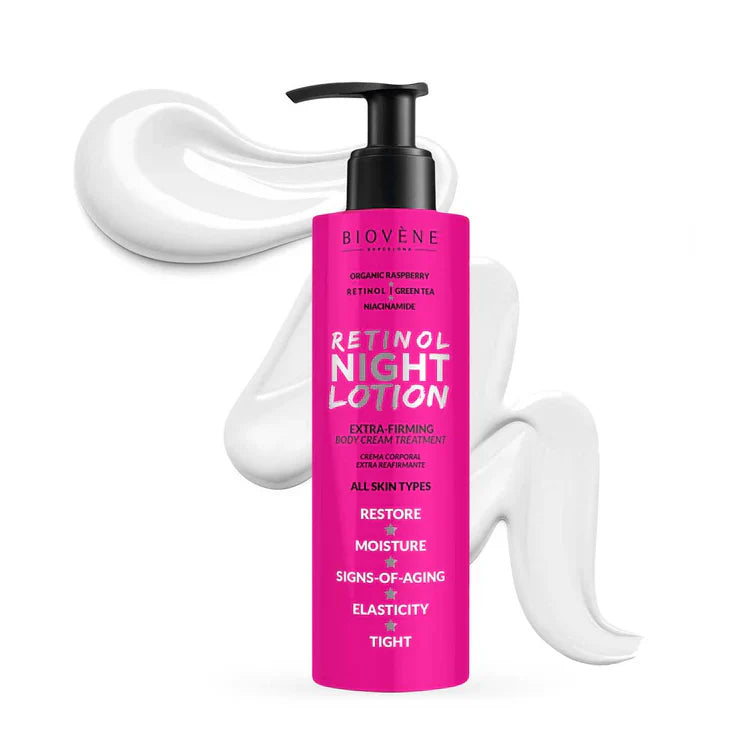 Lozione corpo notte al retinolo con effetto extra rassodante e lampone 200 ml