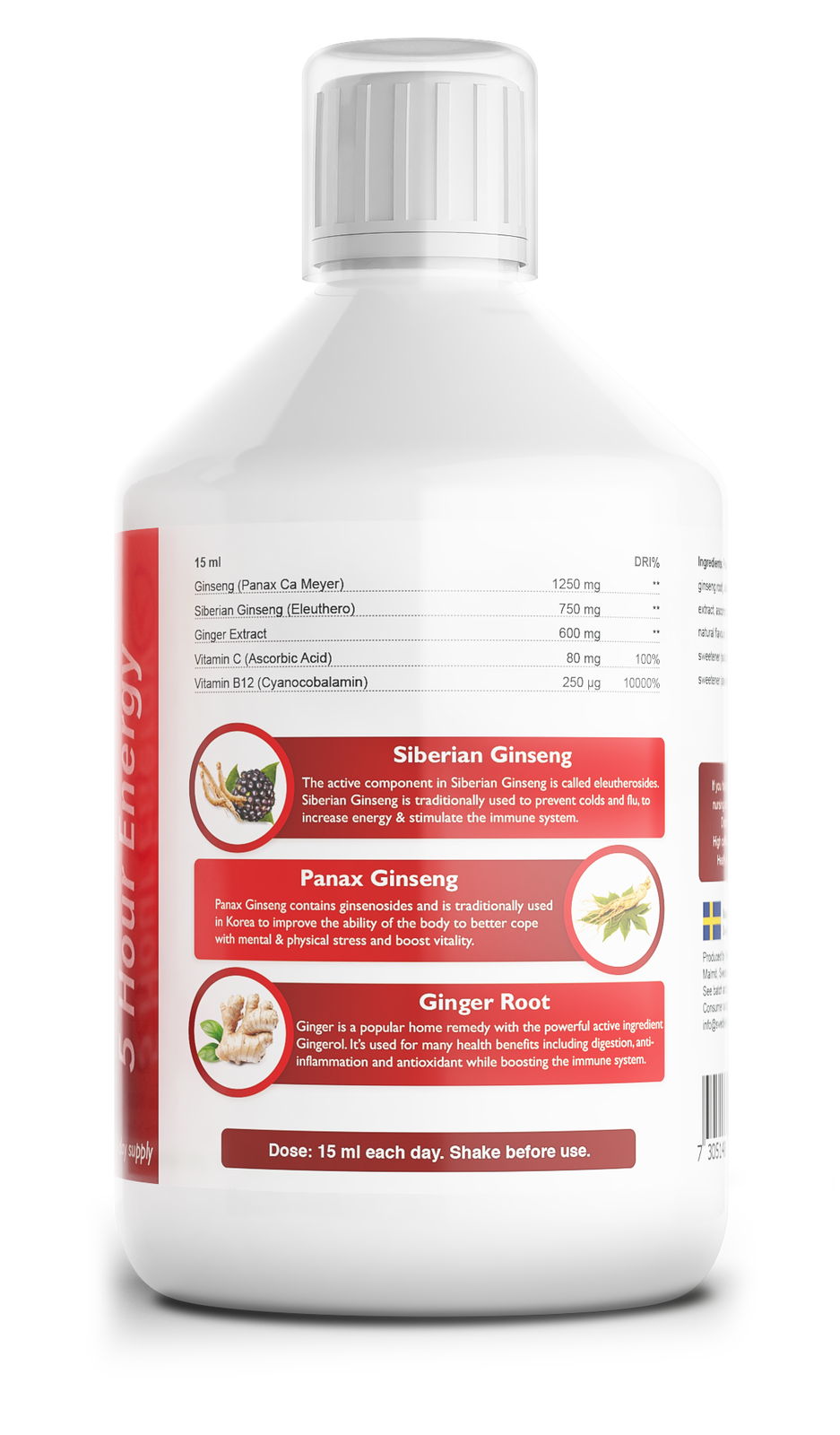 Ginseng 2000 mg - con estratto di zenzero - 500 ml
