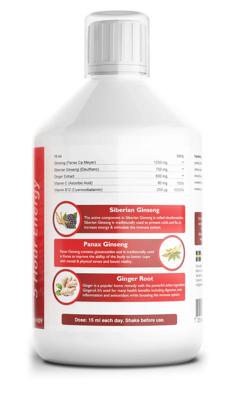 Ginseng 2000 mg - con estratto di zenzero - 500 ml