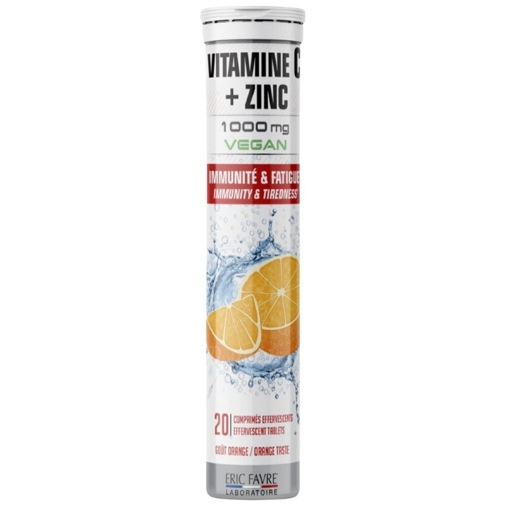 Vitamina C 1000 mg + zinco effervescente | Vegan Friendly - 20 compresse solubili