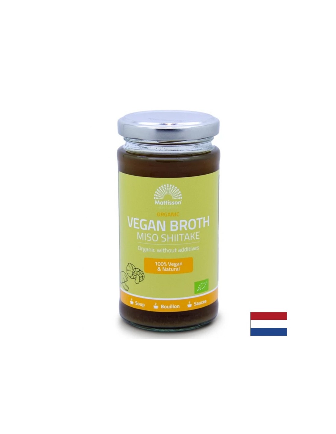 Brodo vegetale probiotico con Miso e funghi Shiitake BIO - (+ erbe e spezie), 240 ml