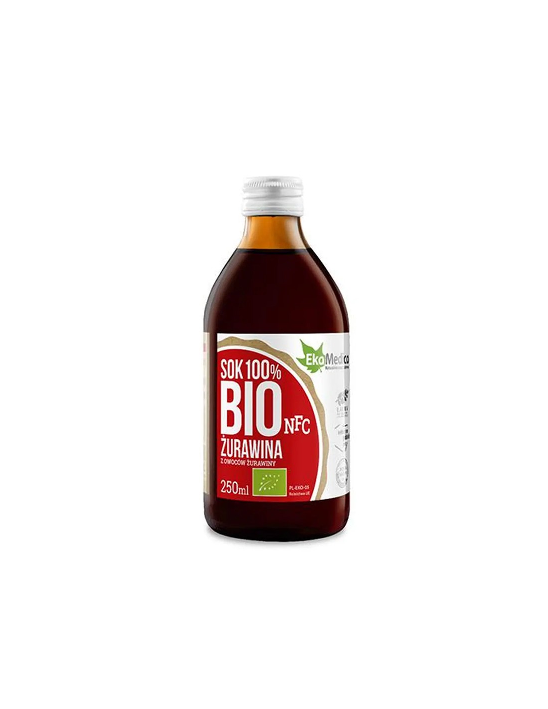 Succo di mirtillo rosso biologico con acerola e vitamina C naturale - Infezioni delle vie urinarie, 250 ml, 5 dosi
