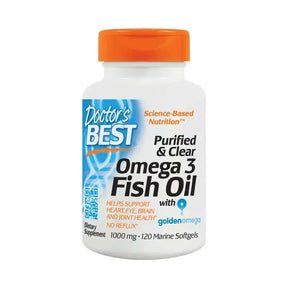 BEST Omega 3 Fish Oil 1000 mg / Purified & Clear - 120 Gel capsules - Nutra Best Europe
