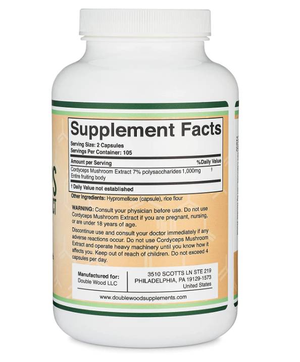 Cordyceps Extract di funghi 1000 mg - 210 capsule