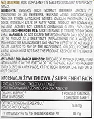 Berberina 500 mg 90 compresse