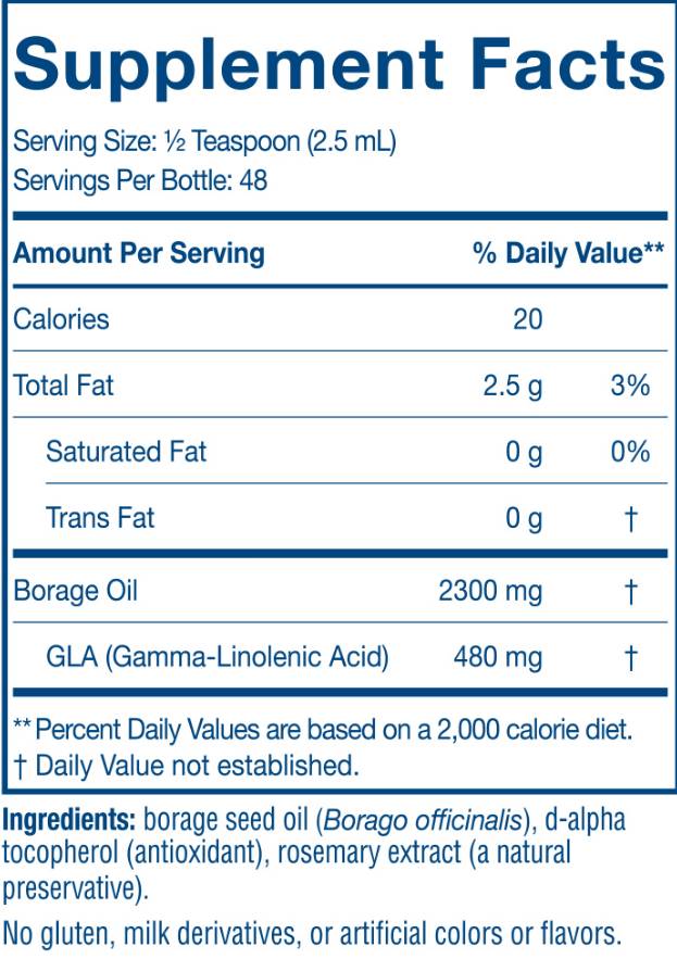 Liquido dell'olio di borage - 119 ml