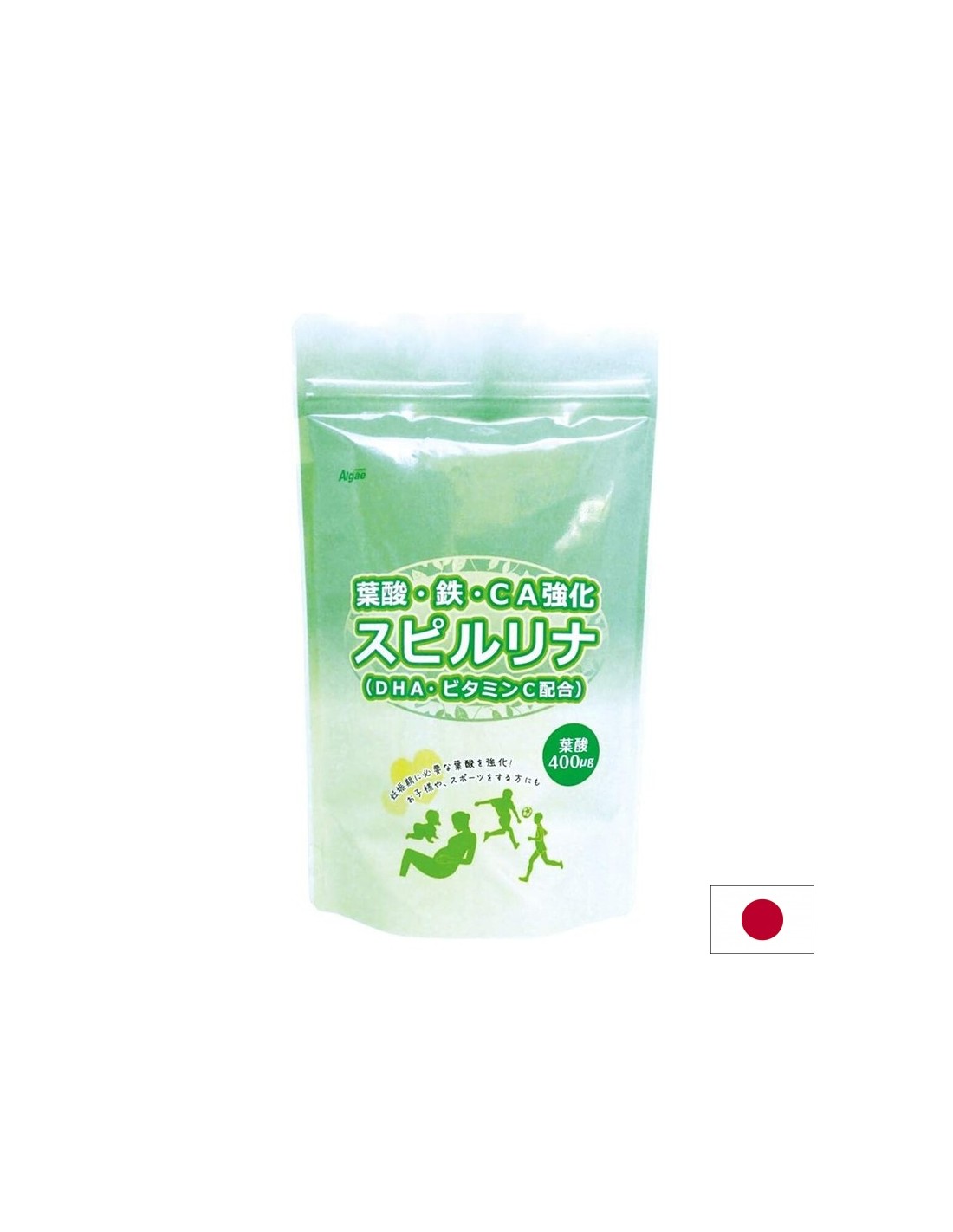 Spirulina giapponese + Omega-3, acido folico, ferro, calcio - Salute della donna, 1200 compresse