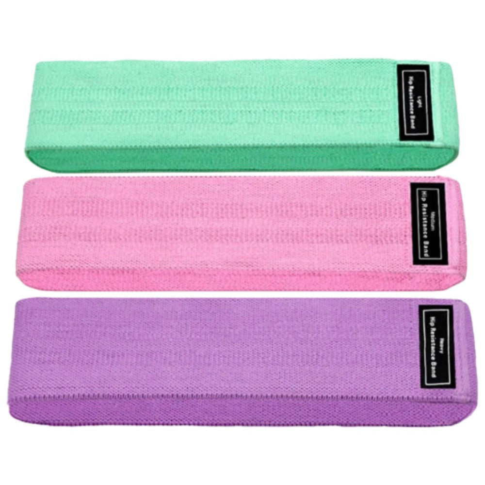 Set di elastici da allenamento da donna con rivestimento in tessuto/3 parti - 3 pz.