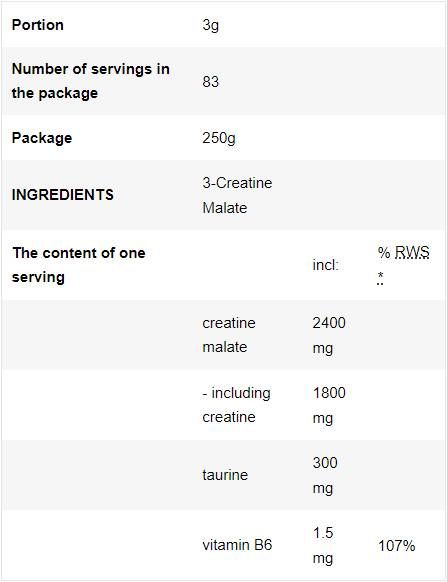 3 Creatina Malato | Polvere di tri-creatina malato - 250 grammi