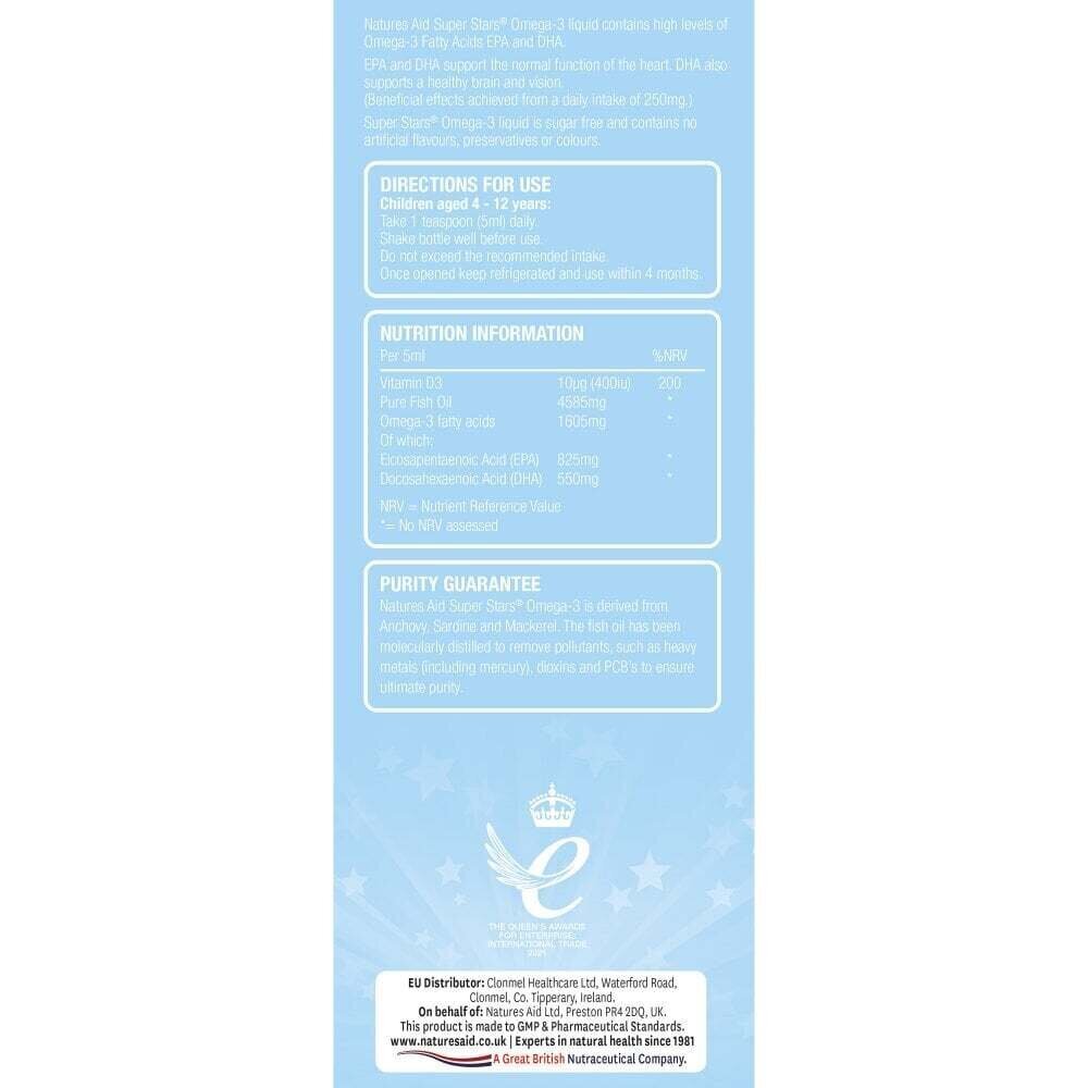 Omega 3 per bambini (Super Stars Omega-3) 6-12 anni 150ml NaturesAid