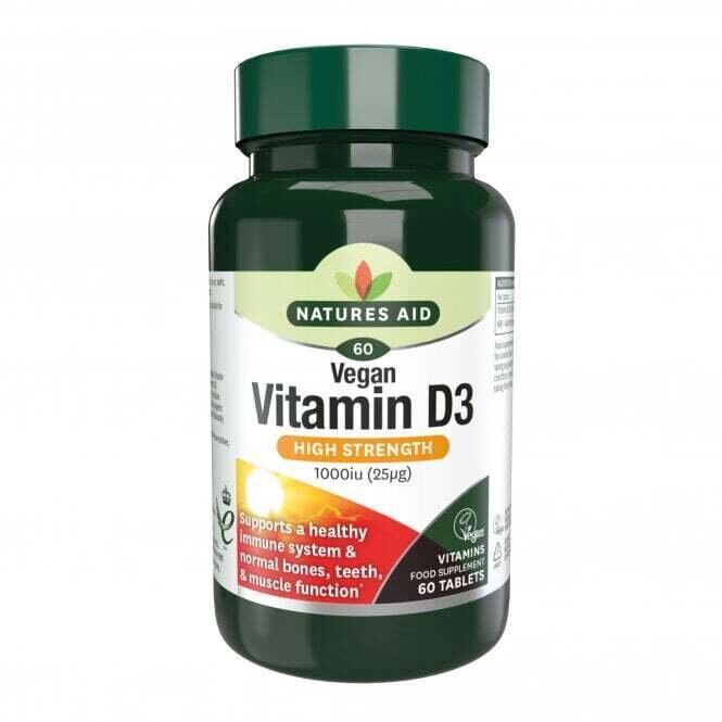 Vitamina D3 (Vitamina D3) 1000iu 60 compresse vegane NaturesAid