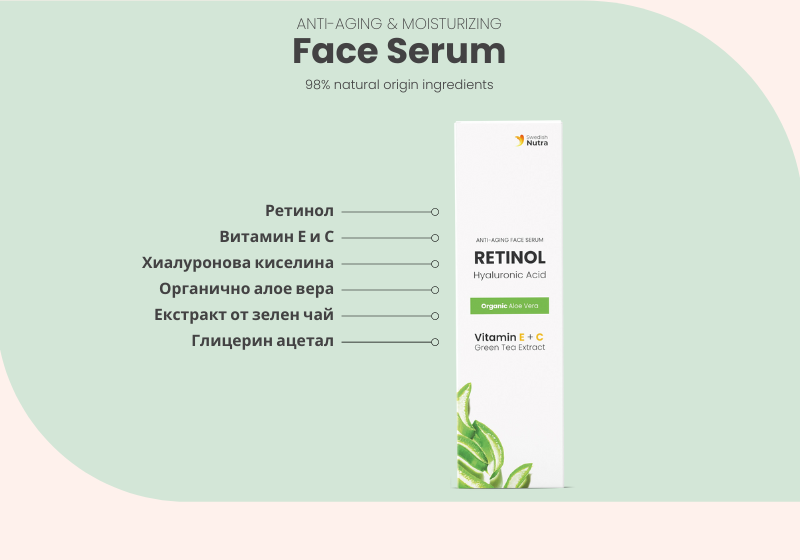 Siero viso con retinolo, acido ialuronico e collagene 30 ml <tc>Swedish Nutra</tc>