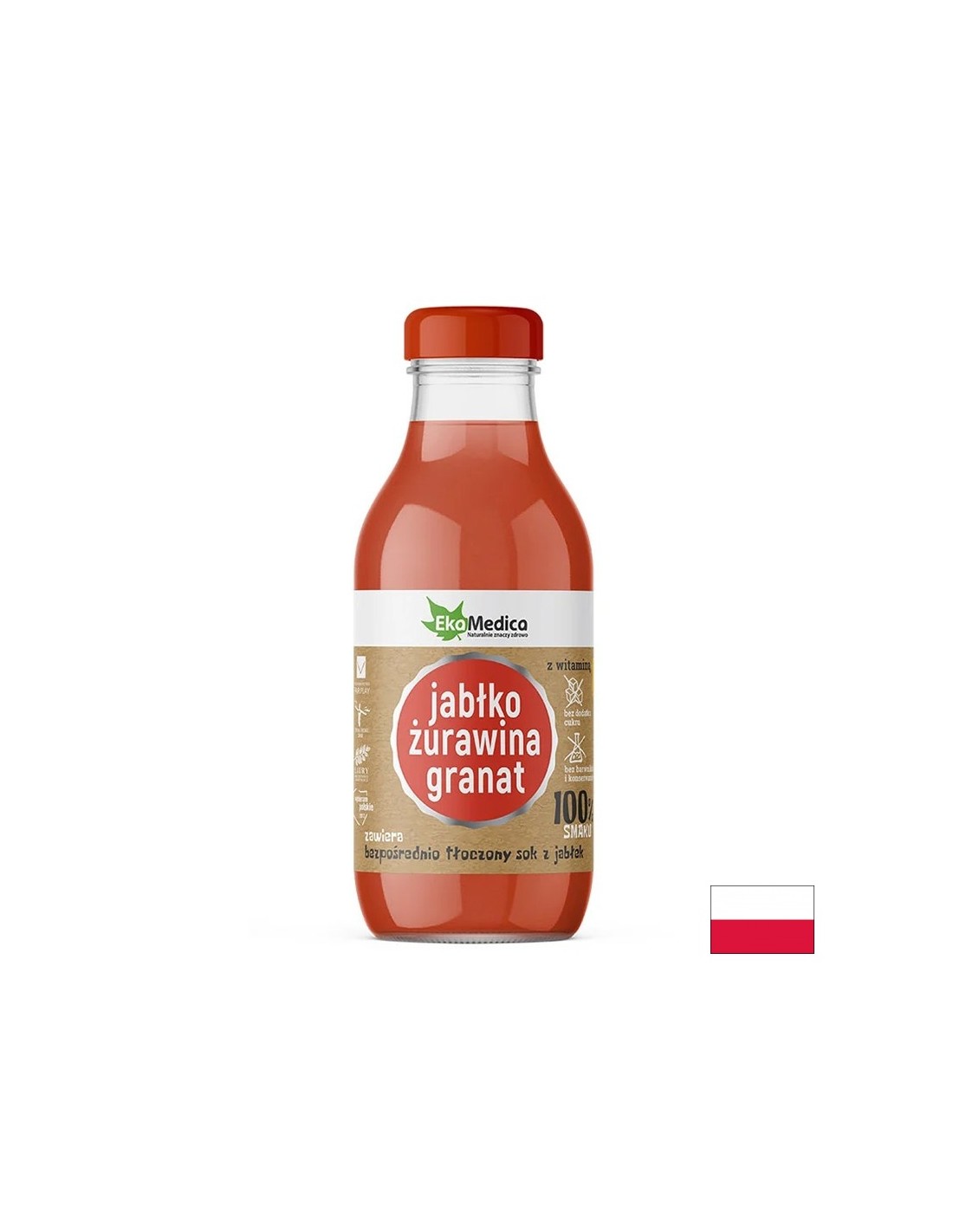 Succo di mela, mirtillo rosso e melograno - Protezione immunitaria e antiossidante, 300 ml