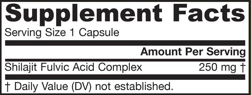 Complesso di acido fulvico di Shilajit 250 mg - 60 capsule