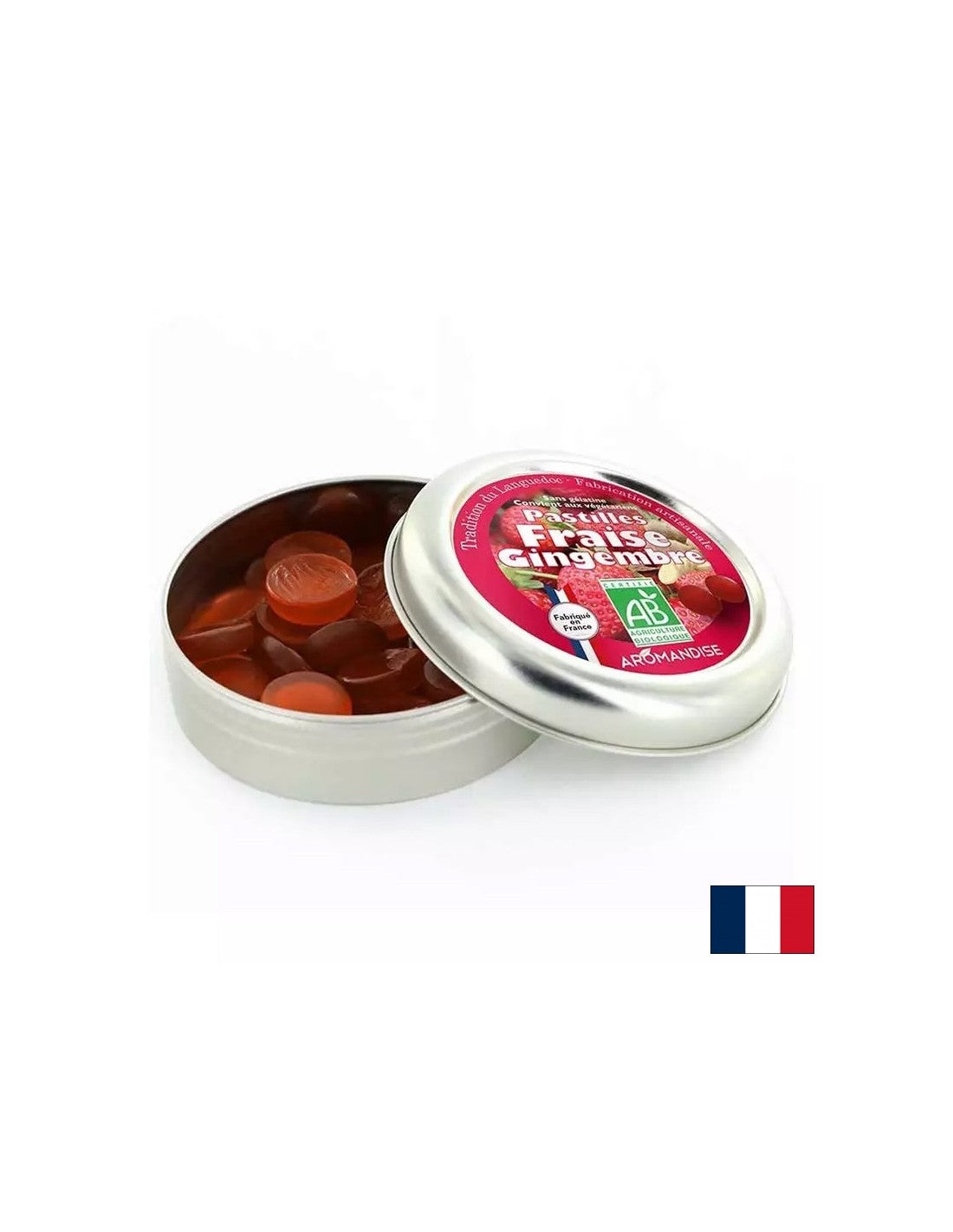 Pastiglie di fragole e zenzero, 45 g