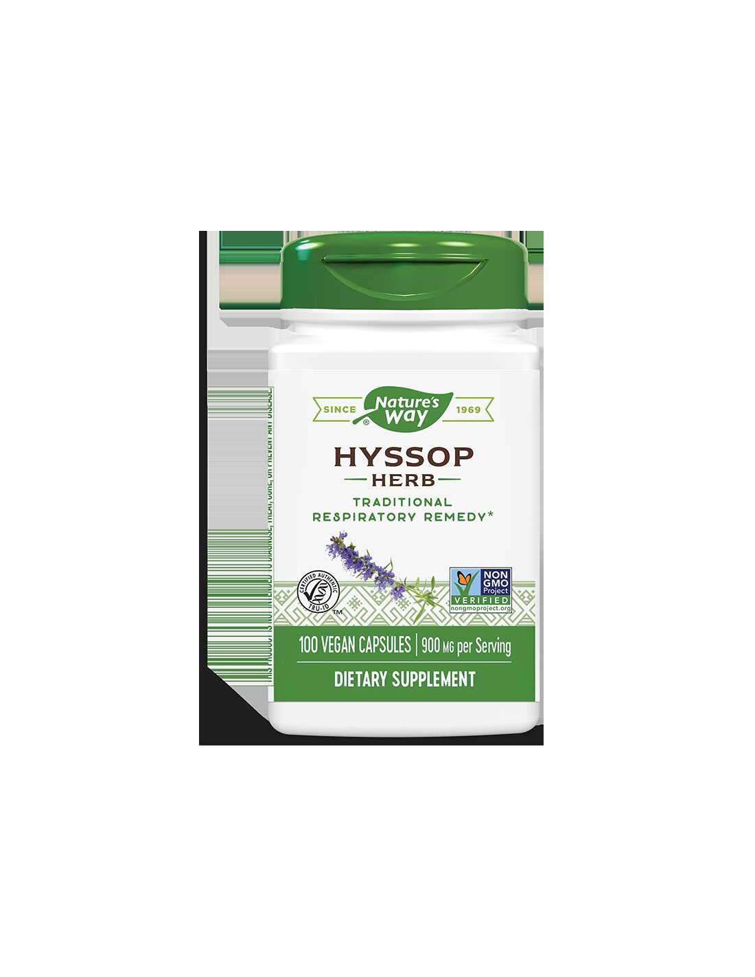 Per infezioni respiratorie, tosse e catarro - Issopo, 450 mg, 100 capsule Nature's Way