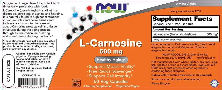 L -carnosina 500 mg - 100 capsule