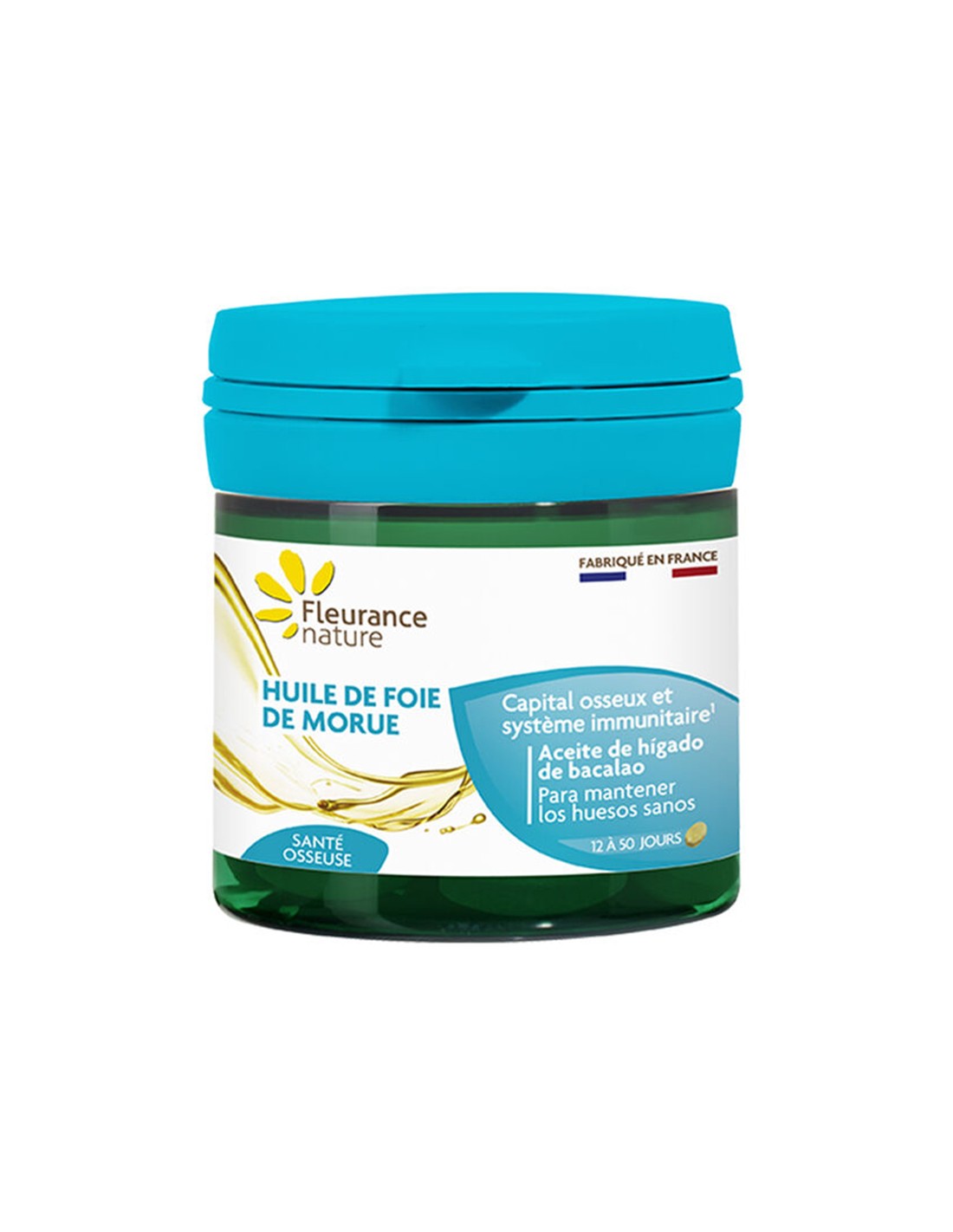 Funzione cardiovascolare e cerebrale - Olio di fegato di merluzzo, 50 capsule molli Fleurance Nature