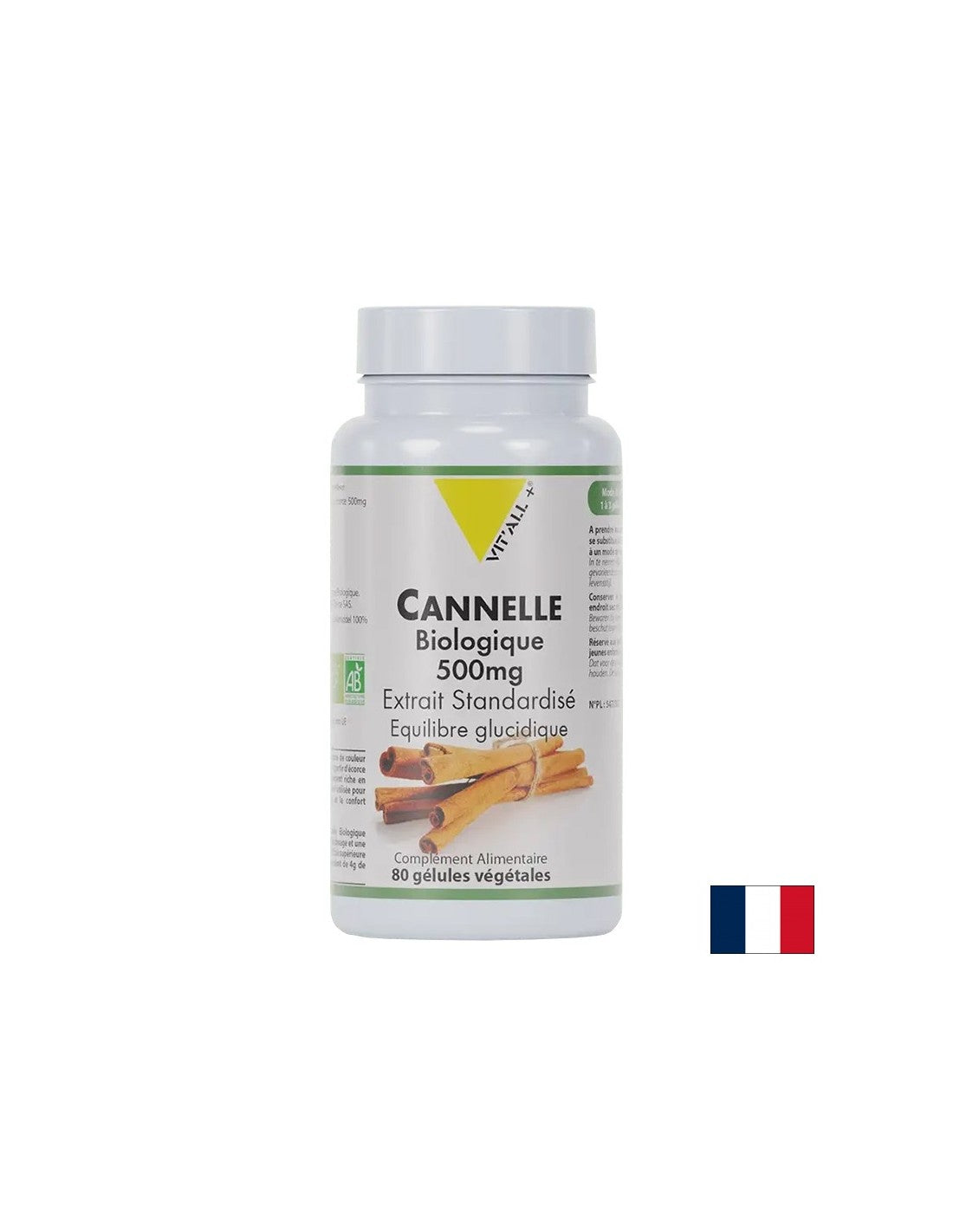 Controllo dello zucchero nel sangue - Cannella di Ceylon, BIOLOGICO, 500 mg x 80 capsule