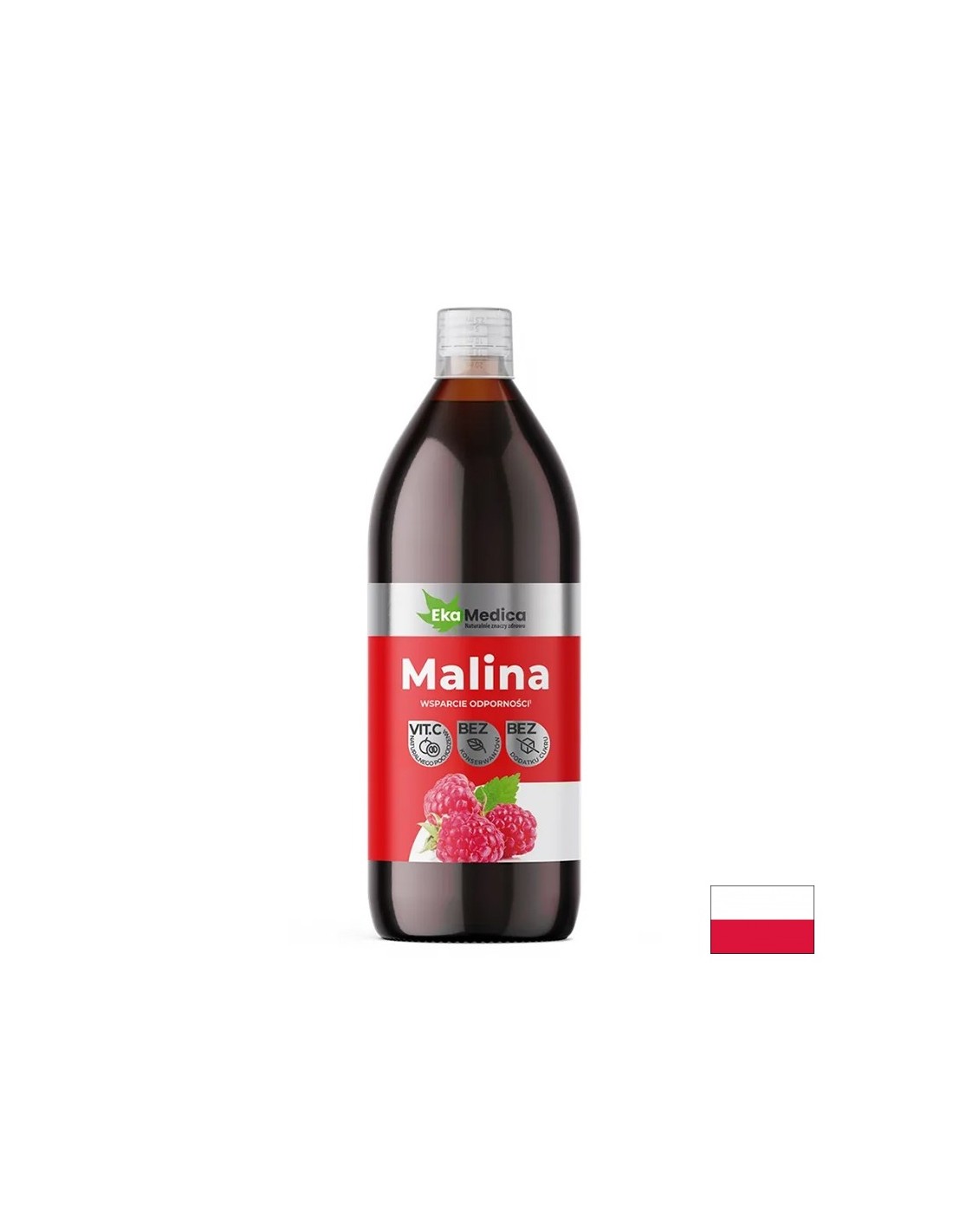 Succo di lampone (arricchito con camu camu) - Immunità forte, 500 ml