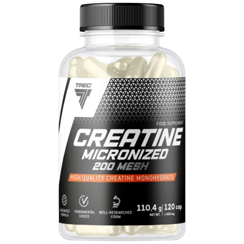 Creatina micronizzata 200 mesh | Cappucci monoidrati di creatina di alta qualità - 120 capsule