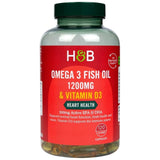 Omega 3 olio di pesce 1200 mg e vitamina D3 - 120 capsule gel