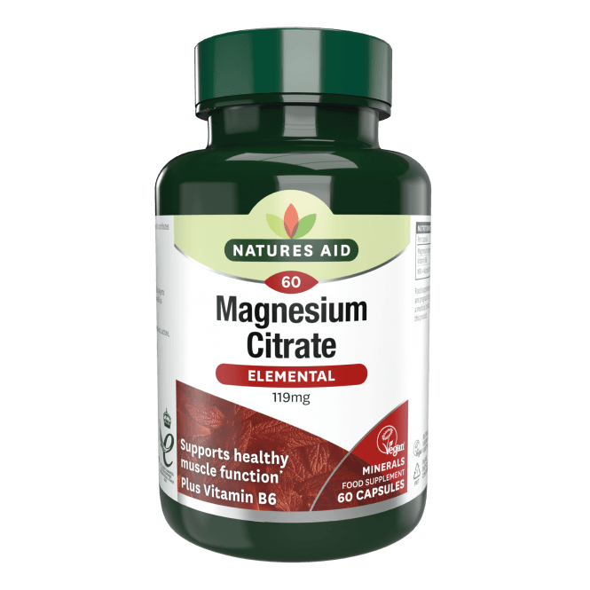 Citrato di magnesio + vitamina B6 (citrato di magnesio elementare) 119 mg 60 capsule Natures Aid