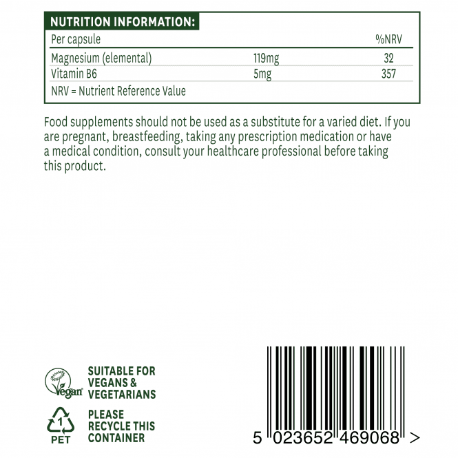 Citrato di magnesio + vitamina B6 (citrato di magnesio elementare) 119 mg 60 capsule Natures Aid