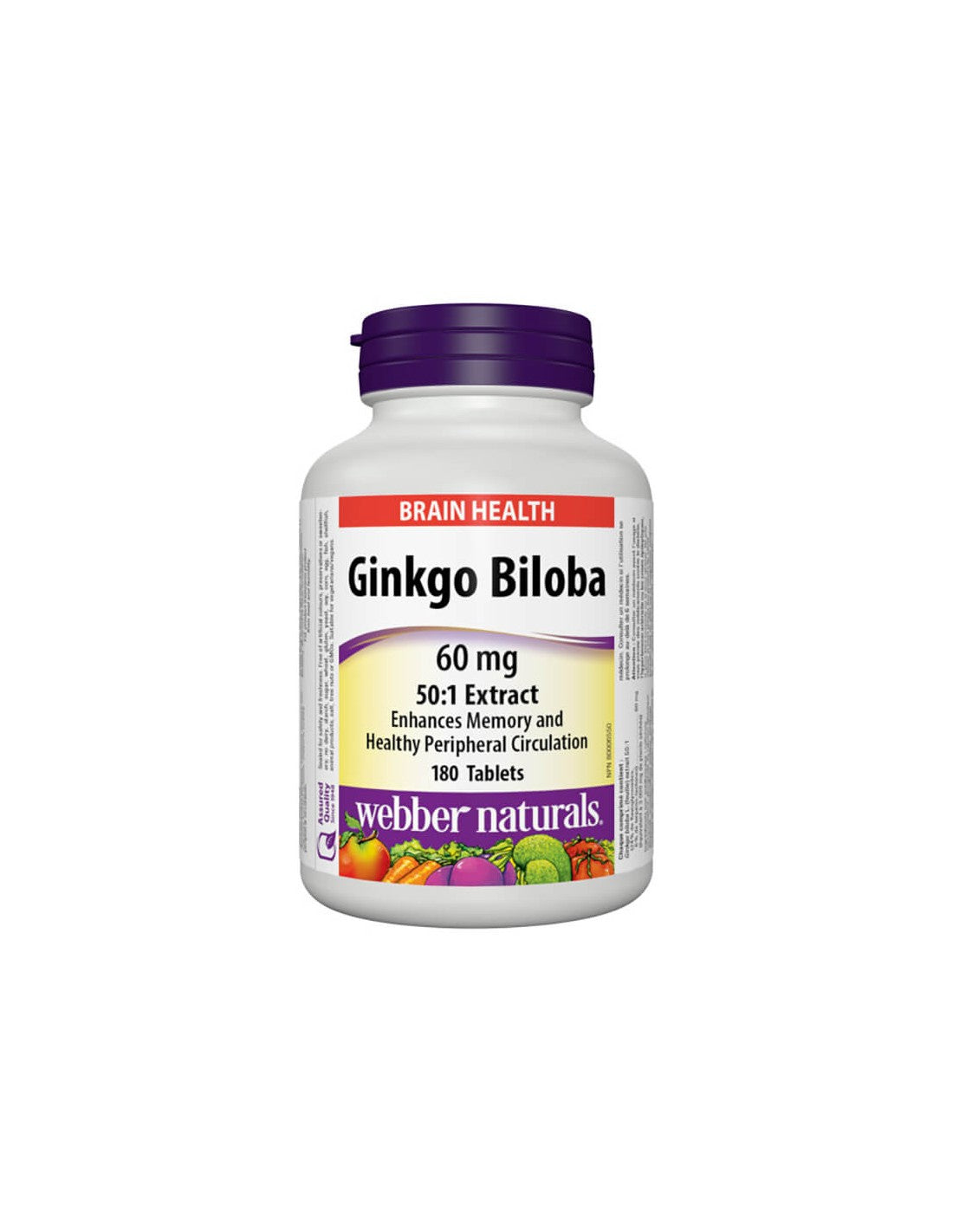 Memoria, concentrazione, circolazione sanguigna - Ginkgo biloba 60 mg, 180 compresse