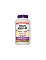 Calcio 600 mg + Vitamina D3 400 UI - Sistema osseo e muscolare, 90 <tc>Webber Naturals</tc> Capsule molli liquide