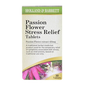 Passion Flower Stress Relief 30 tablets HOLLAND & BARRETT - Nutra Best Europe