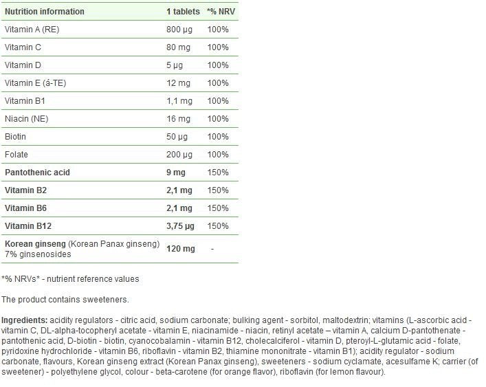 Gold Vit Complex + Ginseng/20 schede effervescenti - 0