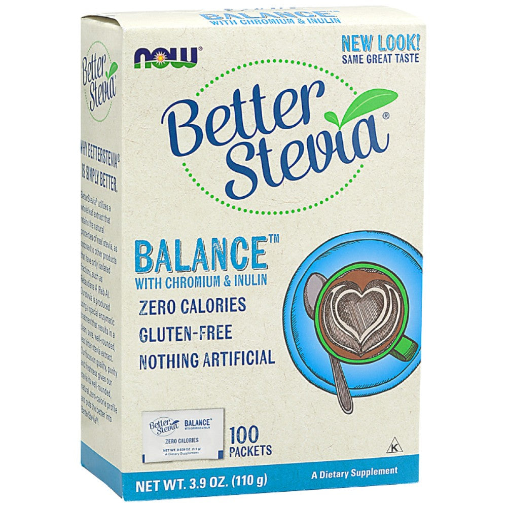 Meglio Stevia® Balance ™ | con cromo e inulina - 100 pacchetti