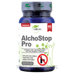 ALCOHOLISM / ALCHOSTOP PRO /60 CAPSULES, 30 DOSES/ GREWIA - Nutra Best Europe