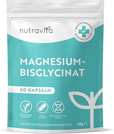 Bisglicinato di magnesio 60 capsule 320 mg Vegano <tc>Nutravita</tc>
