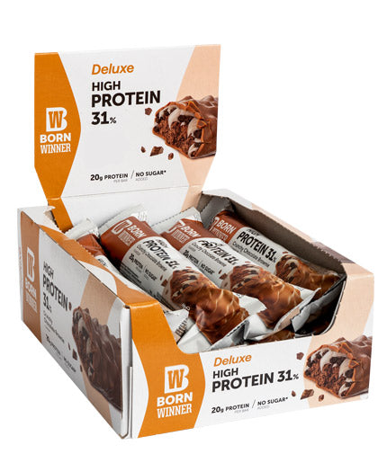 Scatola della barra proteica deluxe/12 x 55 g/biscotti e crema