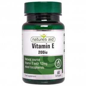 Vitamin E (Vitamin E) 200iu 60 capsules NaturesAid - Nutra Best Europe